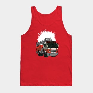 Fire Truck Kids Illustration Tank Top